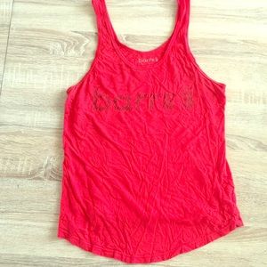 barre3 red scoop neck tank